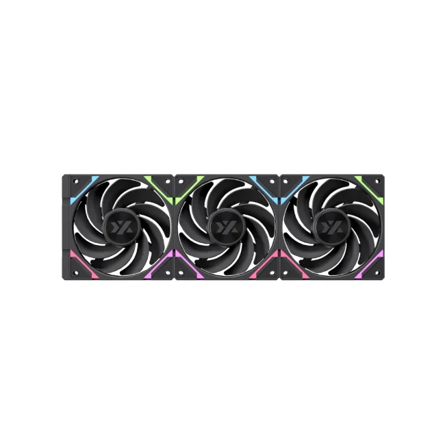 KIT 3 VENTILADORES XYZ VORTEX PRO 120*120*25MM ARGB ASPAS INVERTIDAS BLACK