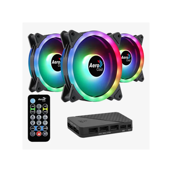 KIT 3 VENTILADOR AEROCOOL 12CM DUO 12  PRO ARGB