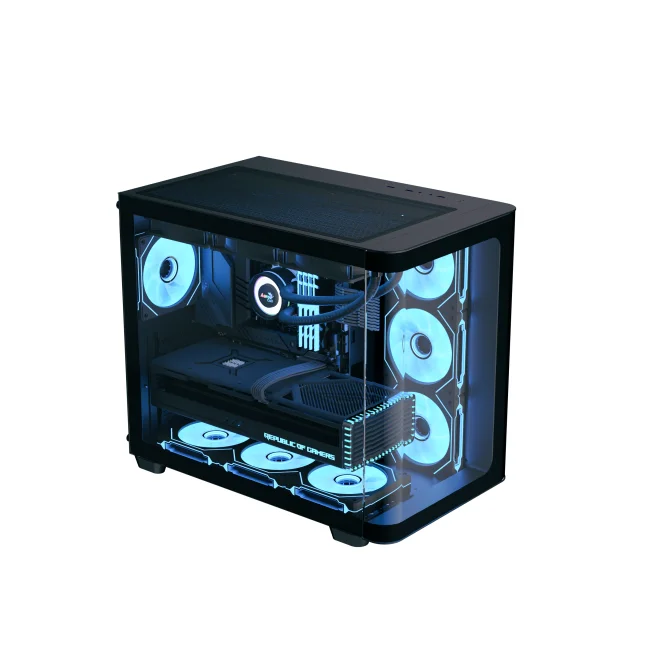GABINETE AEROCOOL (P500C-G-BK-V1) MEDIA TORRE, CRISTAL TEMPLADO, NEGRO