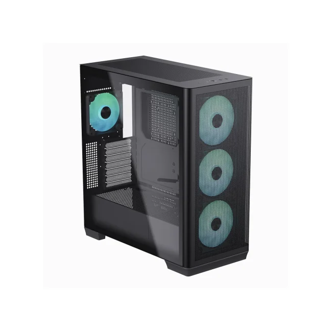 GABINETE PREMIUM APNX C1 BLACK M-TOWER ACERO ROBUSTO / MULTI MESH CON FLUJO DE AIRE OPTIMIZADO