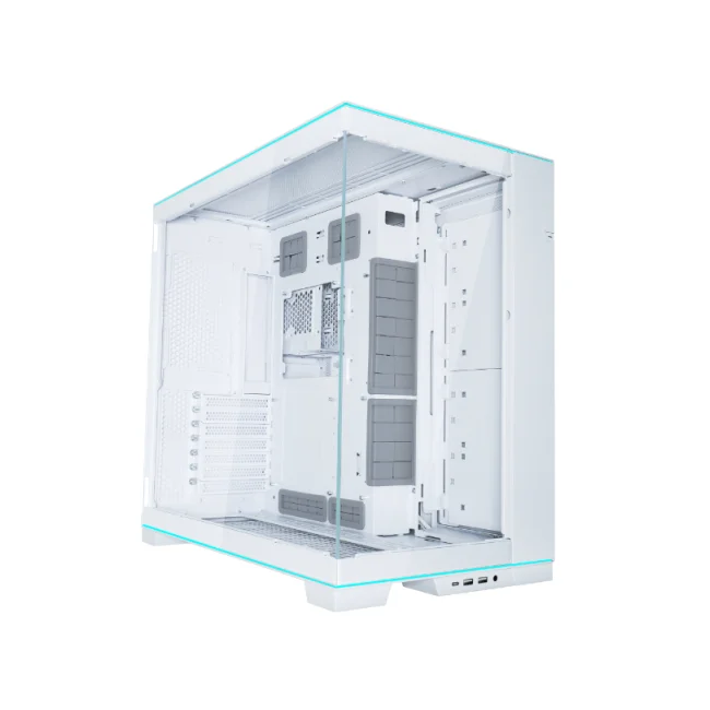 GABINETE LIAN LI 011 DYNAMIC EVO RGB WHITE CRIST TEMP EATX