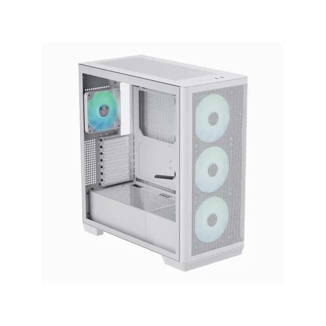 GABINETE PREMIUM APNX C1 WHITE M-TOWER ACERO ROBUSTO / MULTI MESH CON FLUJO DE AIRE OPTIMIZADO
