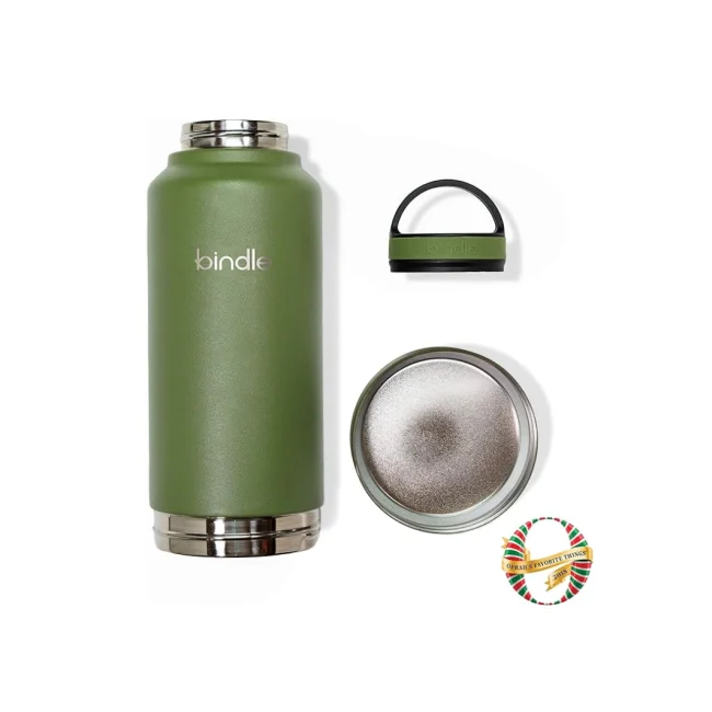 TERMO ACERO INOXIDABLE BINDLE 24OZ/709ML 24Hrs FRIO / 12Hrs CALIENTE COLOR VERDE MILITAR