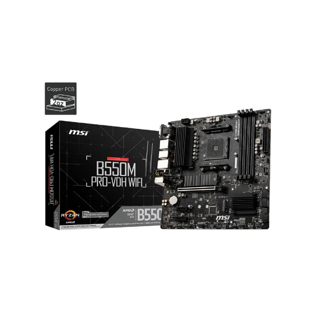 MSI B550M PRO-VDH WIFI placa base AMD B550 Enchufe AM4 Micro ATX image 3