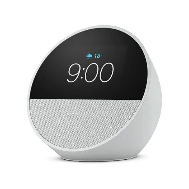 BOCINA AMAZON ALEXA ECHO SPOT PANTALLA TOUCH 2.8" SMART HOME/ASISTENTE PERSONAL GLACIER WHITE