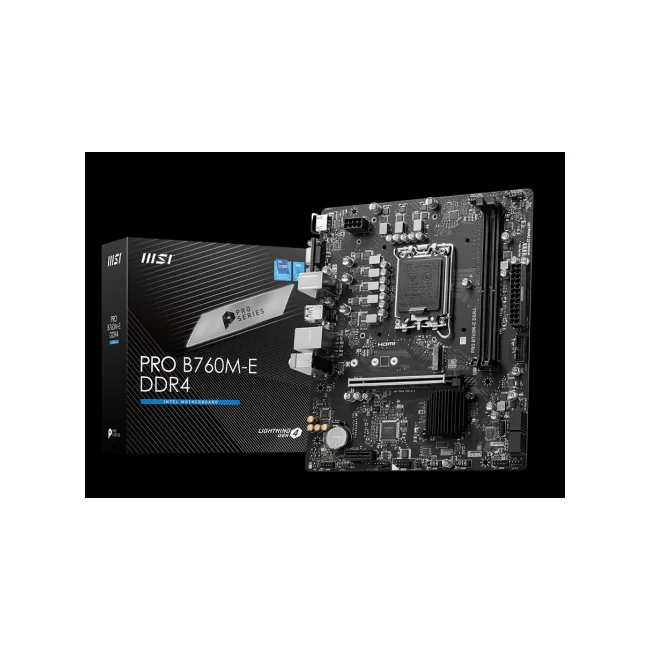 TARJETA MADRE MSI PRO B760M-E DDR4 INTEL 1700 DDR4 2X64 M2 MATX