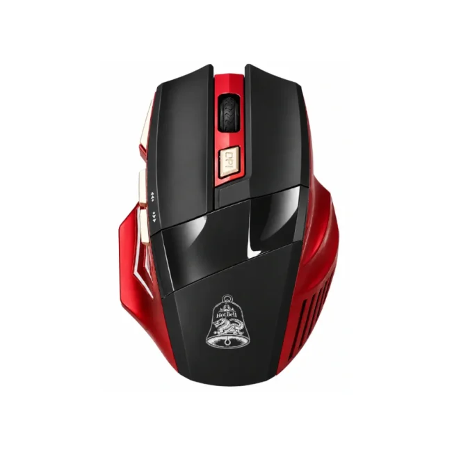MOUSE GAMING HOTBELL RGB/WIRELESS/RECARGABLE/DPI PERSONALIZABLE/BLUETOOTH+USB/RED-BLACK