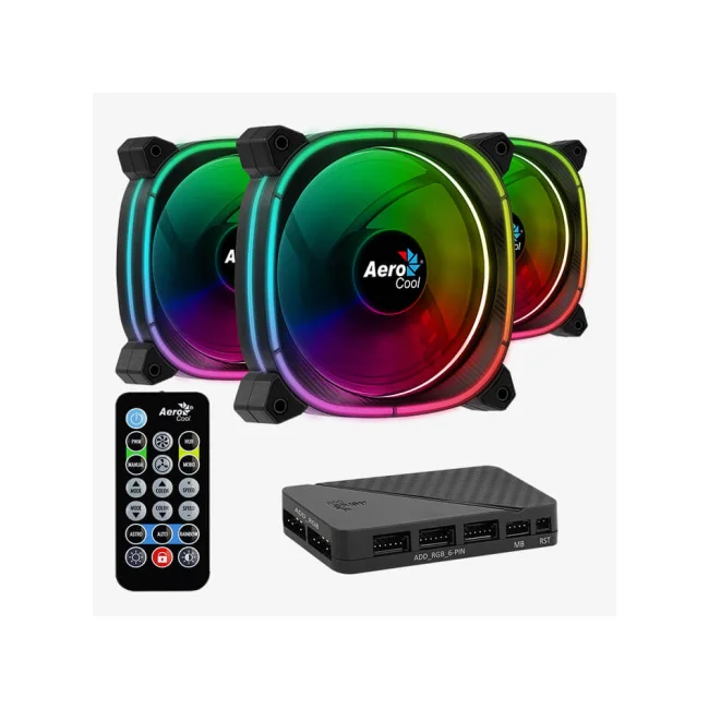 KIT 3 VENTILADOR AEROCOOL 12CM ASTRO 12 PRO ARGB