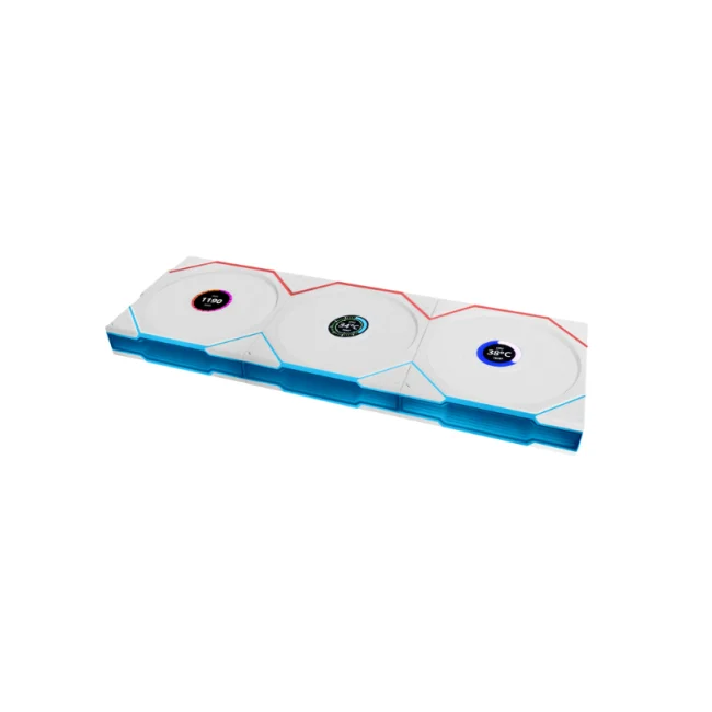 KIT 3 VENTILADORES LIAN LI UNIFAN TL LCD WHITE WIRELESS 120MM
