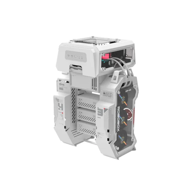 GABINETE ALSEYE ROBOBOX CRISTAL TEMPLADO MICRO ATX /ITX PCIE 4.0 USB 3.0 L460*W370*H668MM WHITE
