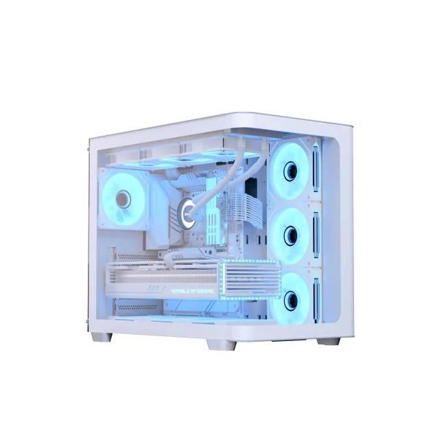 GABINETE AEROCOOL (P500C-G-WT-V1) MEDIA TORRE, CRISTAL TEMPLADO, BLANCO