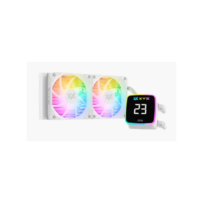ENFRIAMIENTO LIQUIDO  XYZ AQUAPULSE AIO 240MM ASPAS ARGB 2500RPM PANTALLA DIGITAL WHITE