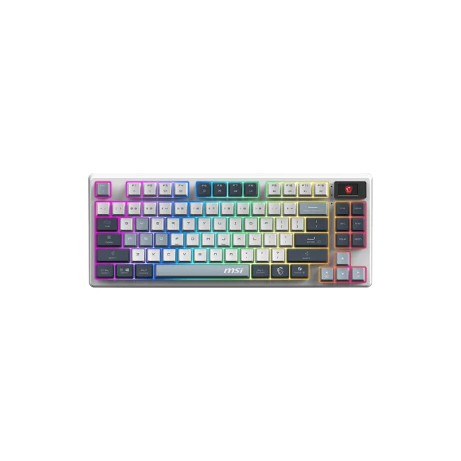 TECLADO MSI (FORGE GK600 TKL W SKY US) MECANICO INALAMBRICO,RGB, AZUL, COMPACTO 65
