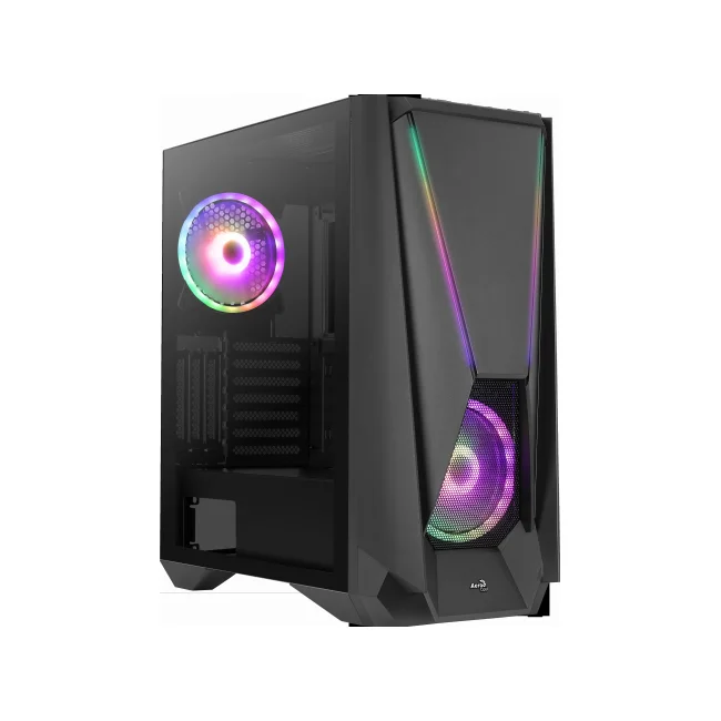 GABINETE AEROCOOL VISOR CRIST TEMP,NEGRO ARGB,E-ATX