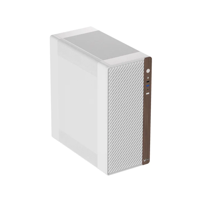 GABINETE FORMULA TIMBERLINE T2 WHITE / WOOD MID AT, 3 AIR FAN RGB, 1USB TIPOC , 1 USB 2.1