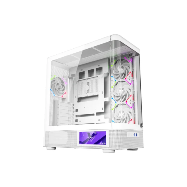 GABINETE XYZ QUANTUM PRO 4 VENT 120*140MM PANTALLA LATERAL, CRIST TEMP CURVEADO ATX WHITE