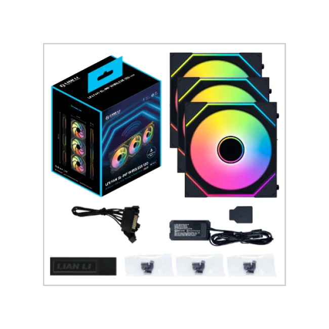 KIT 3 VENTILADORES LIAN LI SL INFINTY BLACK RGB WIRELESS 120MM