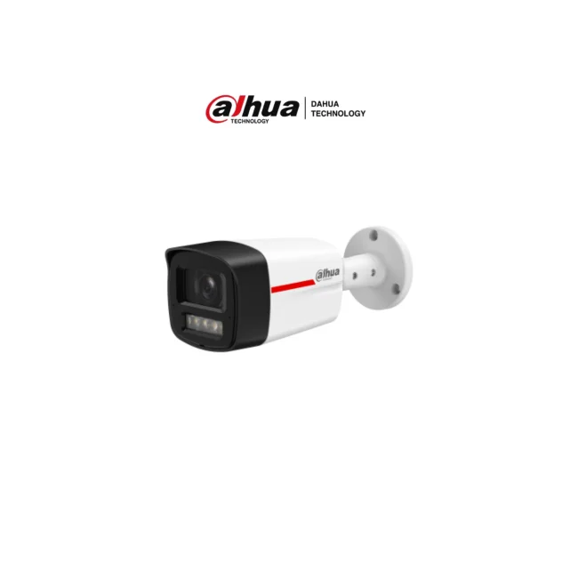 DAHUA DH-IPC-HFW2449TL-S-PROX - Cámara IP Bullet de 4 megapíxeles/ Lente 2.8mm/ 106°/ WizColor  X Audio bidireccional / SMD Plus/ Protección Perimetral/ Luz cálida de 30m/ Ranura Micro SD hasta 512/ H265/ P67/ PoE/