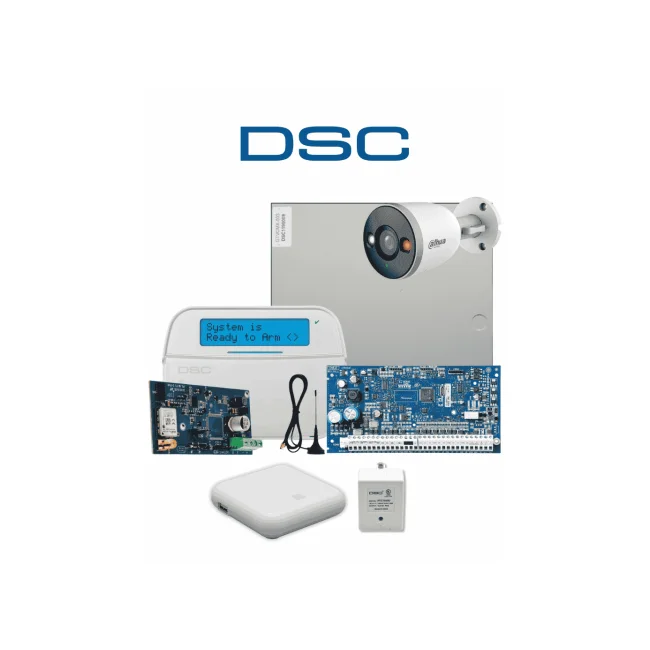 DSC NEO-LCD-LE4050 CON HUB -DAHUA IP - Kit Neo 32 Zonas  Panel HS2032 / Teclado Alfanumérico HS2LCDN/   Comunicador LE4050m con 1 año de servicio/ Video Hub / Camara IP