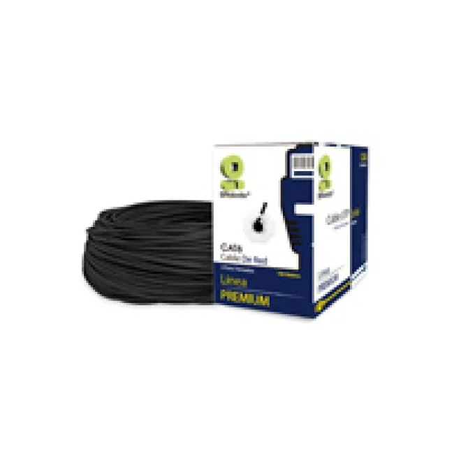 BOBINA CAT6 PARA EXTERIORES CCA UTP NEGRO, 100 metros image 2