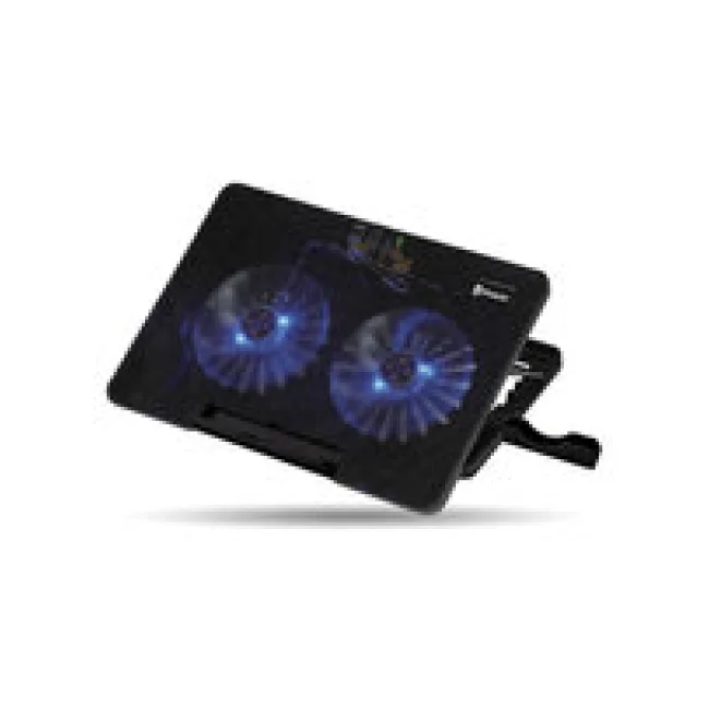 SOPORTE VENTILADO ILUMINADO DE &Aacute;NGULO AJUSTABLE PARA PORT&Aacute;TIL Y CELULAR, NEGRO