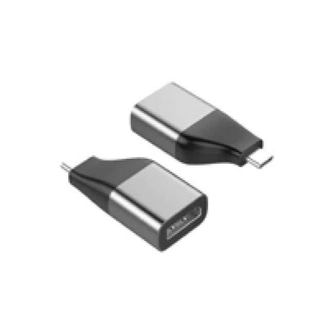 BRobotix 6006122 cambiadores de género de cables USB Type C Display Port Negro, Gris image 2