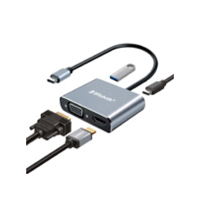 BRobotix 6000687 base para laptop o replicador de puertos USB 3.2 Gen 1 (3.1 Gen 1) Type-C Plata image 2