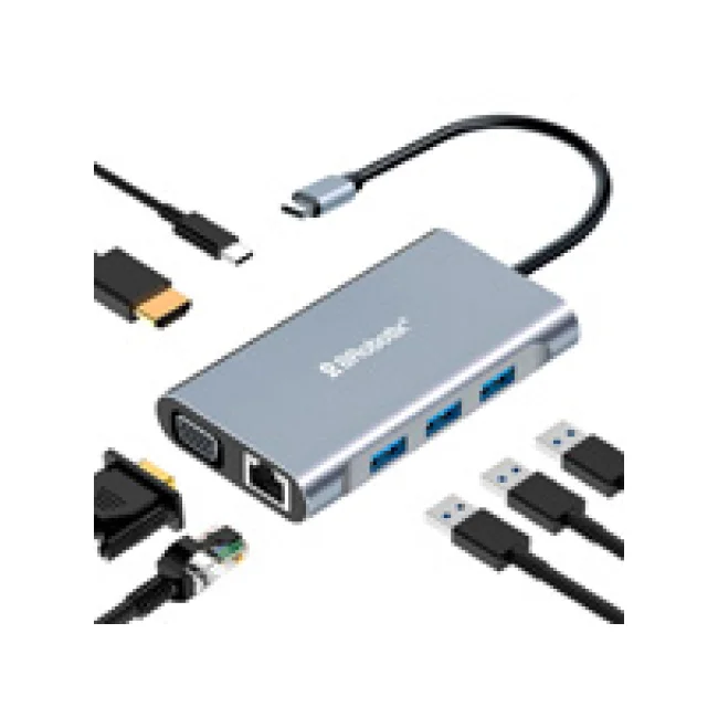 BRobotix 6001202 base para laptop o replicador de puertos Alámbrico USB 3.2 Gen 1 (3.1 Gen 1) Type-C Negro, Plata image 3