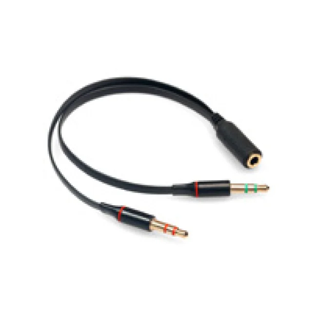 ADAPTADOR STEREO "Y", 3.5 MM HEMBRA A 3.5 MM DUAL MACHO