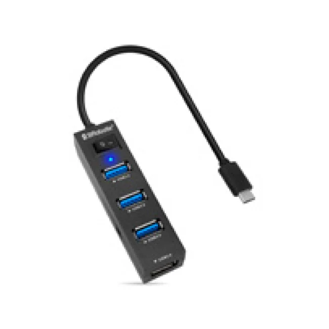 BRobotix 6001189 nodo concentrador USB 3.2 Gen 1 (3.1 Gen 1) Type-A 5000 Mbit/s Negro