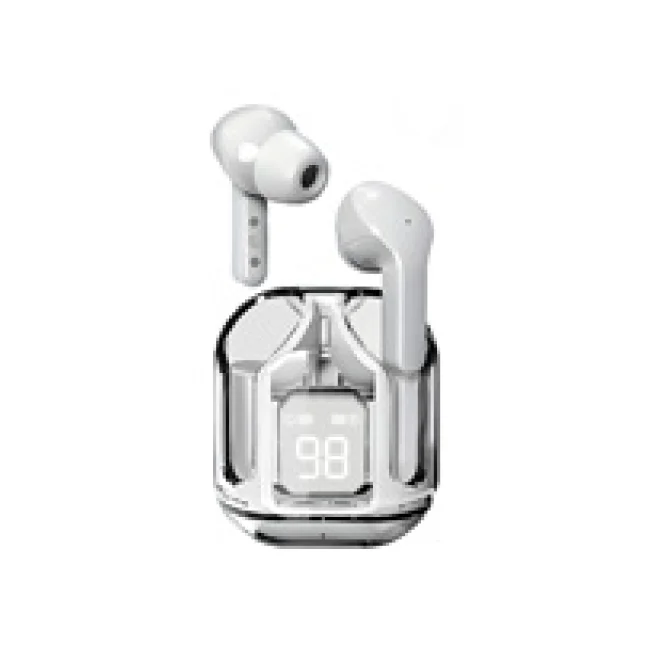 BRobotix 6005859 audífono y auriculare Auriculares True Wireless Stereo (TWS) Intra auditivo Llamadas/Música/Deportes/Diario Bluetooth Transparente, Blanco image 3