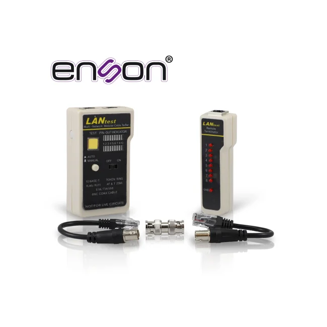 Enson ENS-TELN2 comprobador de cables de red Comprobador de cables de par trenzado Negro, Gris image 2