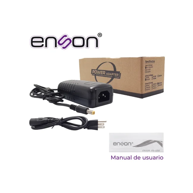 FUENTE DE PODER PARA CAMARA ENSON PS-1250 12VDC 5AMPERS CERTIFICACION UL image 3
