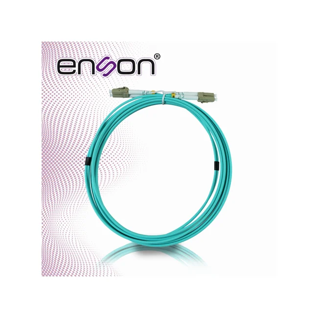 JUMPER DE FIBRA OPTICA ENSON ENS-JUMP300MM3 FORRO PVC COLOR AQUA TIPO DE FIBRA MULTIMODO OM3 50/125 MICRAS CONECTORES LC DUPLEX- LC DUPLEX LONGITUD 3 METROS USO INTERIOR