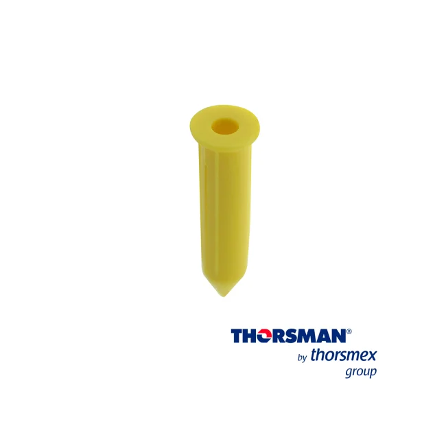 CLAVITHOR THORSMAN TCP1 1207-02100 TAQUETE PARA FIJAR CON CLAVO 3/32PULG X 1PULG COLOR AMARILLO, CAJA 100 PIEZA, ELABORADO CON POLIESTIRENO DE ALTO IMPACTO, FLEXIBLE, RESISTENTE AL IMPACTO, REALIZA UNA EXPANSION, PARA USO EN INTERIORES