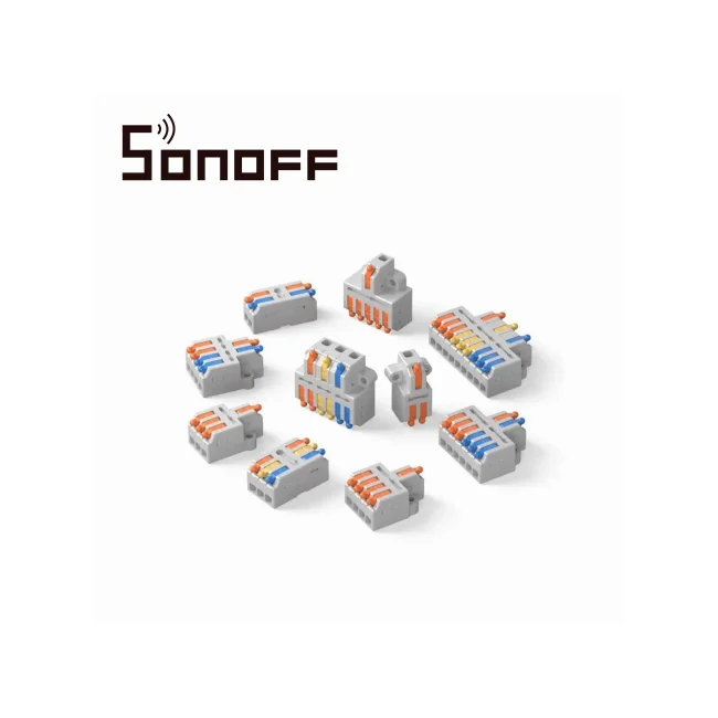 CONECTORES DE EMPALME RAPIDO SONOFF D1-2 / JUEGO  DE  54 CONECTORES  RAPIDOS DE  DIFERENTES  CAPACIDADES DE CONDUCTORES /IDENTIFICADOS POR  COLORES/  COMPATIBLE  CON  CABLES  AWG24-12 / FACIL Y RAPIDA CONECCION/ SOPORTA  HASTA  32AMP