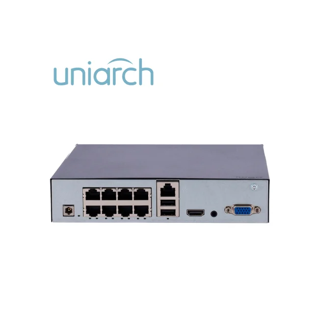 NVR 8 Canales Uniarch (NVR-108S3-P8-ECO) 6MP / Plug&Play / 8ch PoE / Capacidad 1 Disco Duro hasta 6TB Total / Ultra 265 / Analíticas SIP image 3
