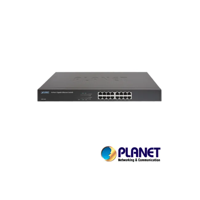 PLANET GSW-1601 dispositivo de redes No administrado Gigabit Ethernet (10/100/1000) 1U Azul