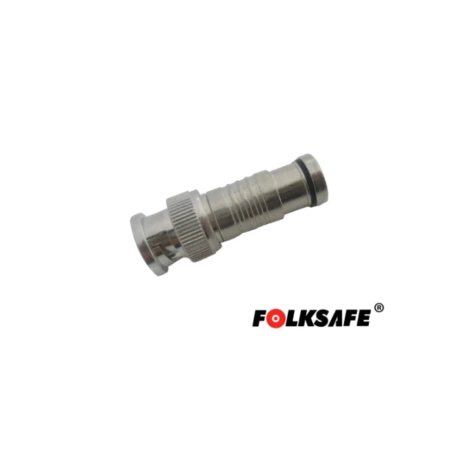 CONECTOR FOLKSAFE RG59 COMPRESION BNC MACHO, DISEÑADO PARA RAPIDA CONEXION, REQUIERE PINZA PARA COMPRESION CBAH1ALT01, UTILIZAR CABLE COAXIAL RG59, MEDIDAS DEL CONECTOR 14.5 X 42 MM