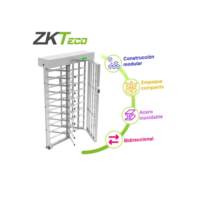 ZKTeco FHT3400 torniquete para control de acceso Acero inoxidable Torniquete de altura completa image 4