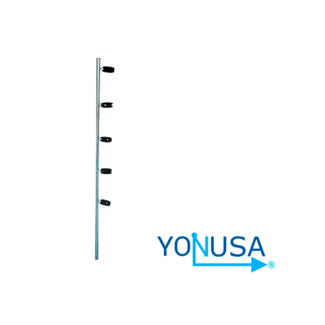 POSTE ESQUINA PREMIUM YONUSA CIRCULAR 1PULGADA DE DIAMETRO PARA ESQUINA DE 1.20MTS GALVANIZADO CON 5 AISLADORES