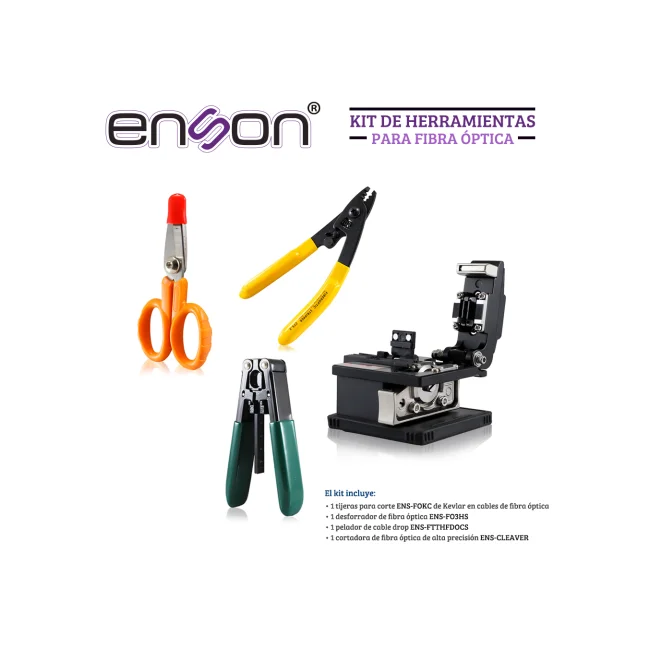 KIT DE HERRAMIENTA PARA FIBRA OPTICA ENSON ENS-FOTOOLSKIT INCLUYE LA HERRAMIENTA NECESARIA PARA TRABAJAR CON FIBRA OPTICA