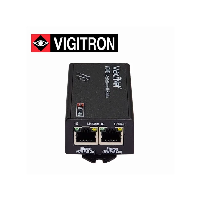 SWITCH POE VIGITRON VI3003 / 3 PUERTOS 10M/100M/1000M / HASTA 74W / VLAN 4.096 /  JUMBO FRAME HASTA 10,000BYTES / ALIMENTADO POR POE 60W / 57VCD / ENCASCADA HASTA 3  DISPOSITIVOS 909METROS