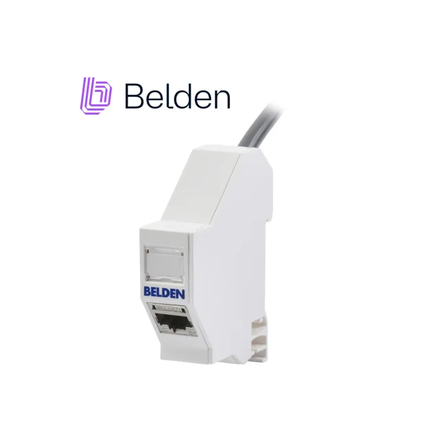 ACCESORIO INDUSTRIAL DIN RAIL BELDEN MODEO E100K22-009S1 MODULO 1 PUERTO VACIO PARA CONECTORES TIPO KEYSTONES UTP Y FTP COLOR BLANCO