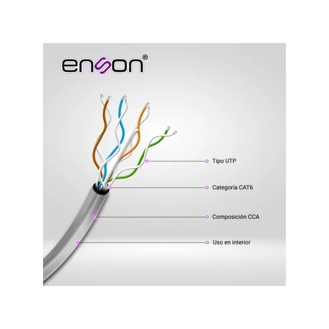 Enson 305m UTP Cat6 cable de red Gris U/UTP (UTP) image 5