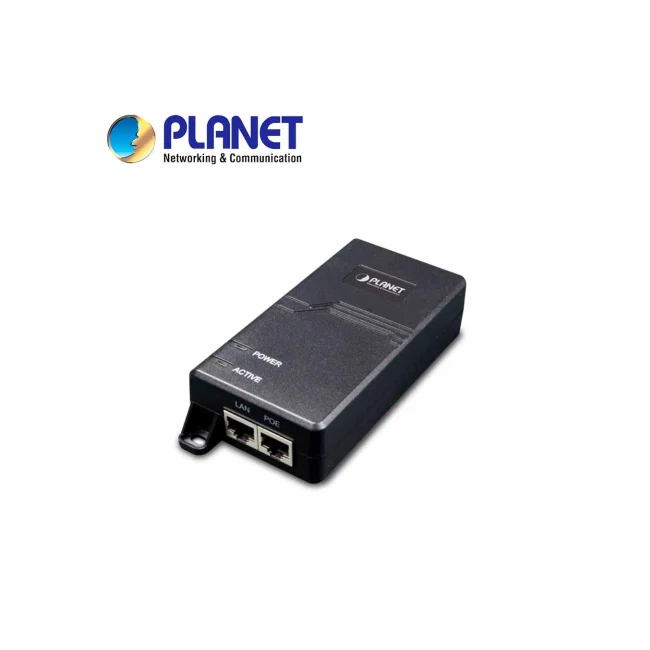 INYECTOR POE 802.3AF/AT POE-172 PLANET / 2 PUERTOS RJ45 10/100/1,000MPBS / CONSUMO DE 60W / HASTA 100 METROS