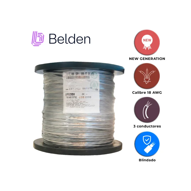 Belden 5301FE cable de audio 305 m Gris