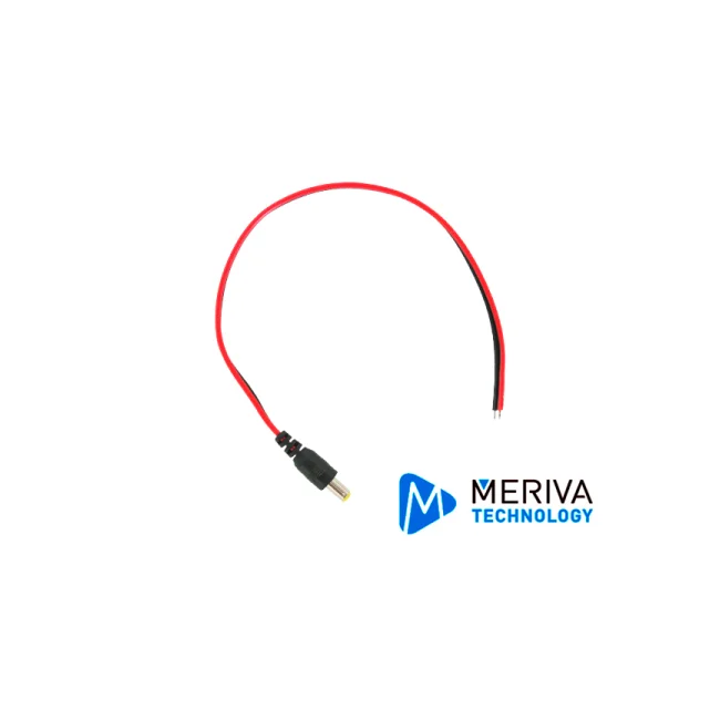 Meriva Technology PIGTAIL C-MACHO conector 2.1 x 5.5 mm DC Power Negro, Rojo