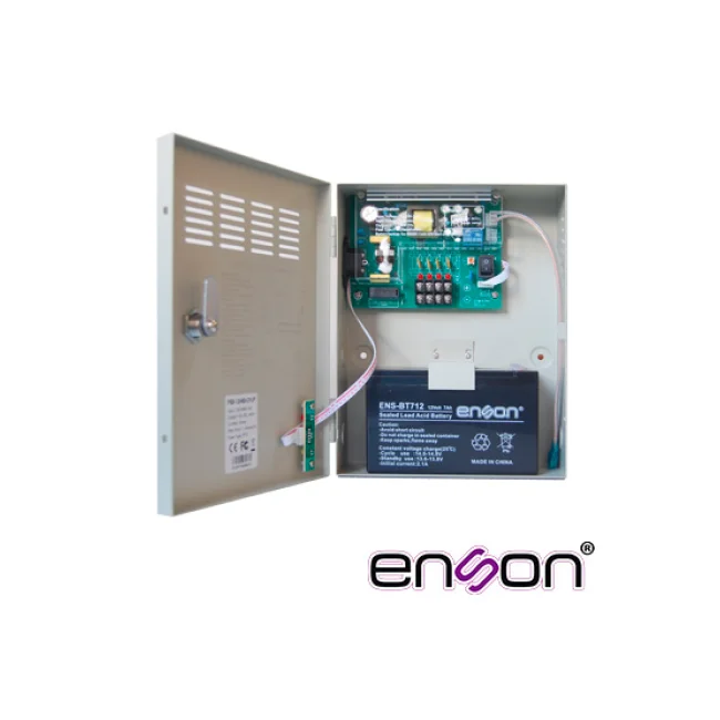KIT DE FUENTE ENSON PSB-1204B CONTIENE UNA FUENTE TIPO CAJA PSB-1204BACKUP DE 12V 3A Y UNA BATERIA ENS-BT412, IDEAL PARA INICIAR UN SISTEMA DE ALIMENTACION DE 4 CAMARAS DE 0.75A DE COMSUMO MAXIMO CADA UNA
