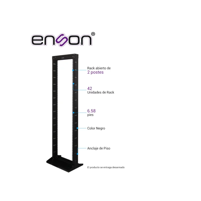 Enson ENS-RACK244 armario rack 42U Rack o bastidor independiente Negro image 4